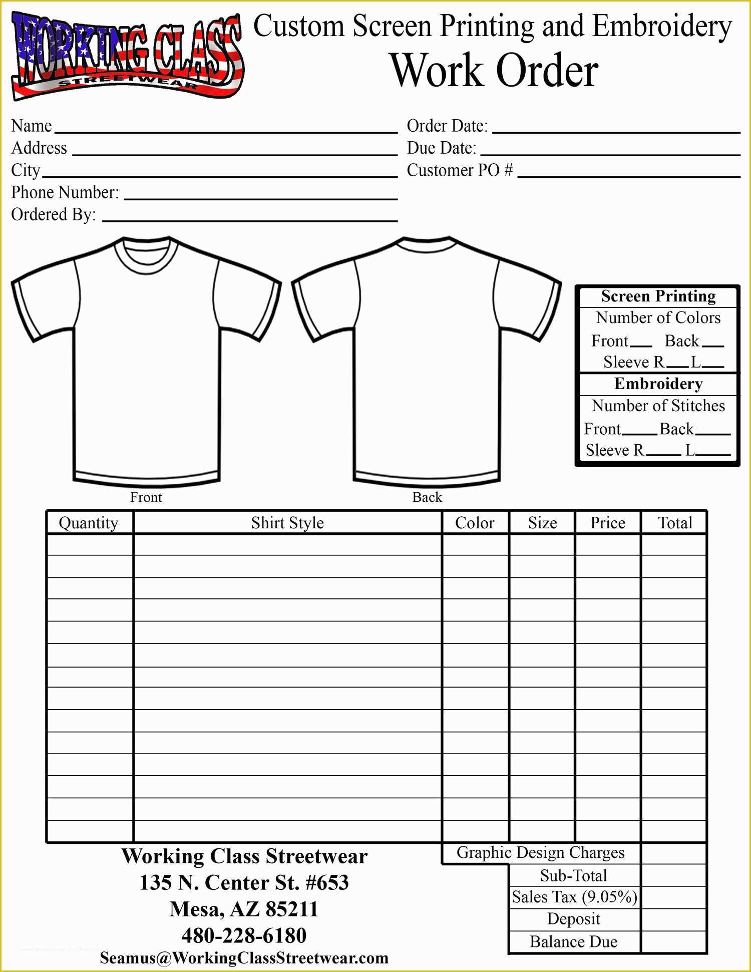 Free Shirt Order Form Template Of Search Results For printable Tee 