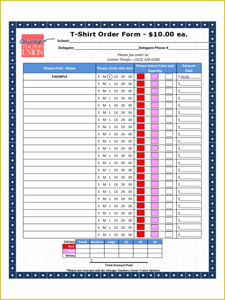 Free Shirt order form Template Of T Shirt order form 6 Free Templates