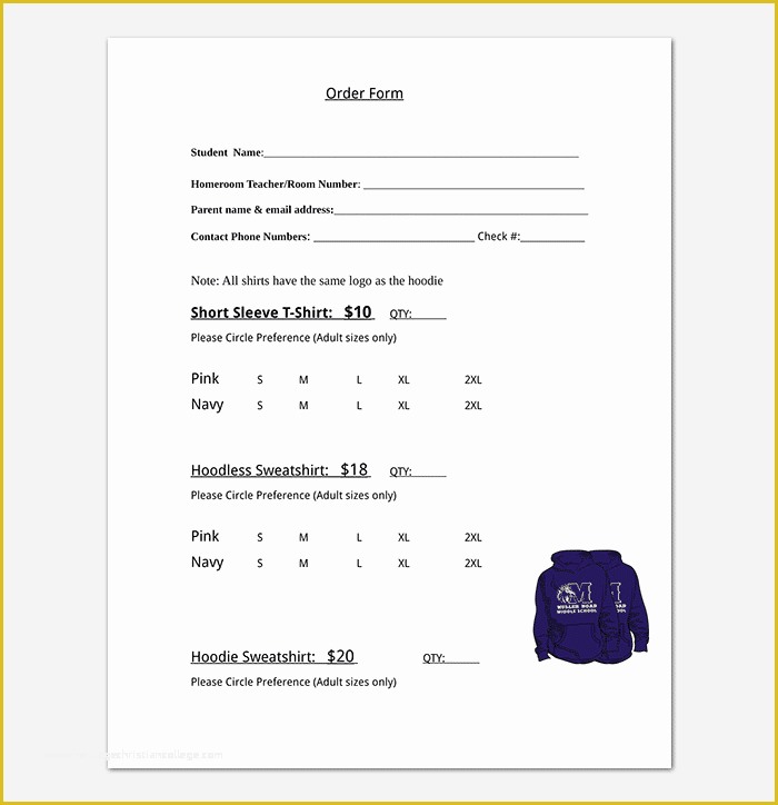 Free Shirt order form Template Of T Shirt order form Template 17 Word Excel Pdf