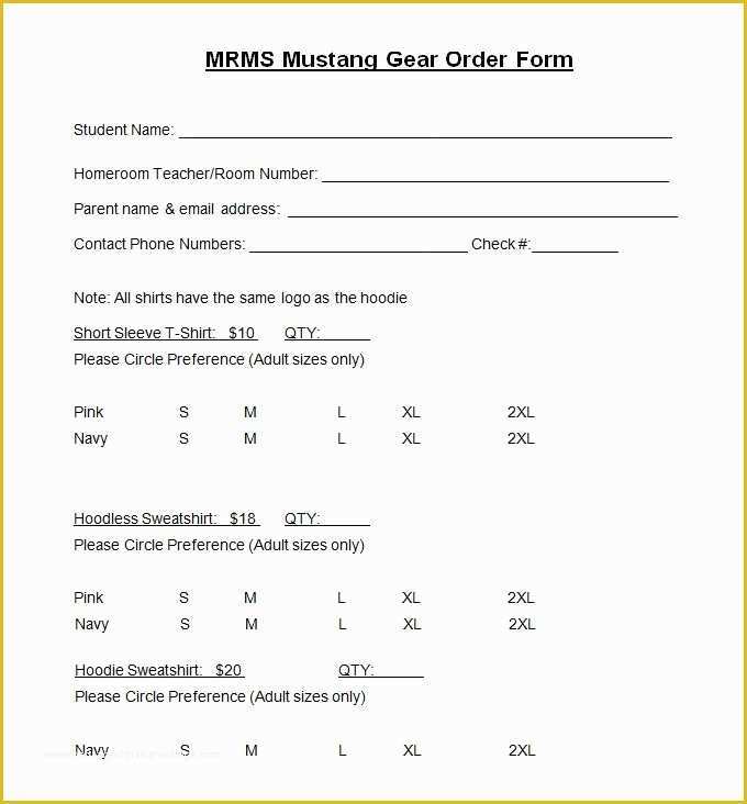 Free Shirt order form Template Of T Shirt order form Template – 21 Free Word Pdf format
