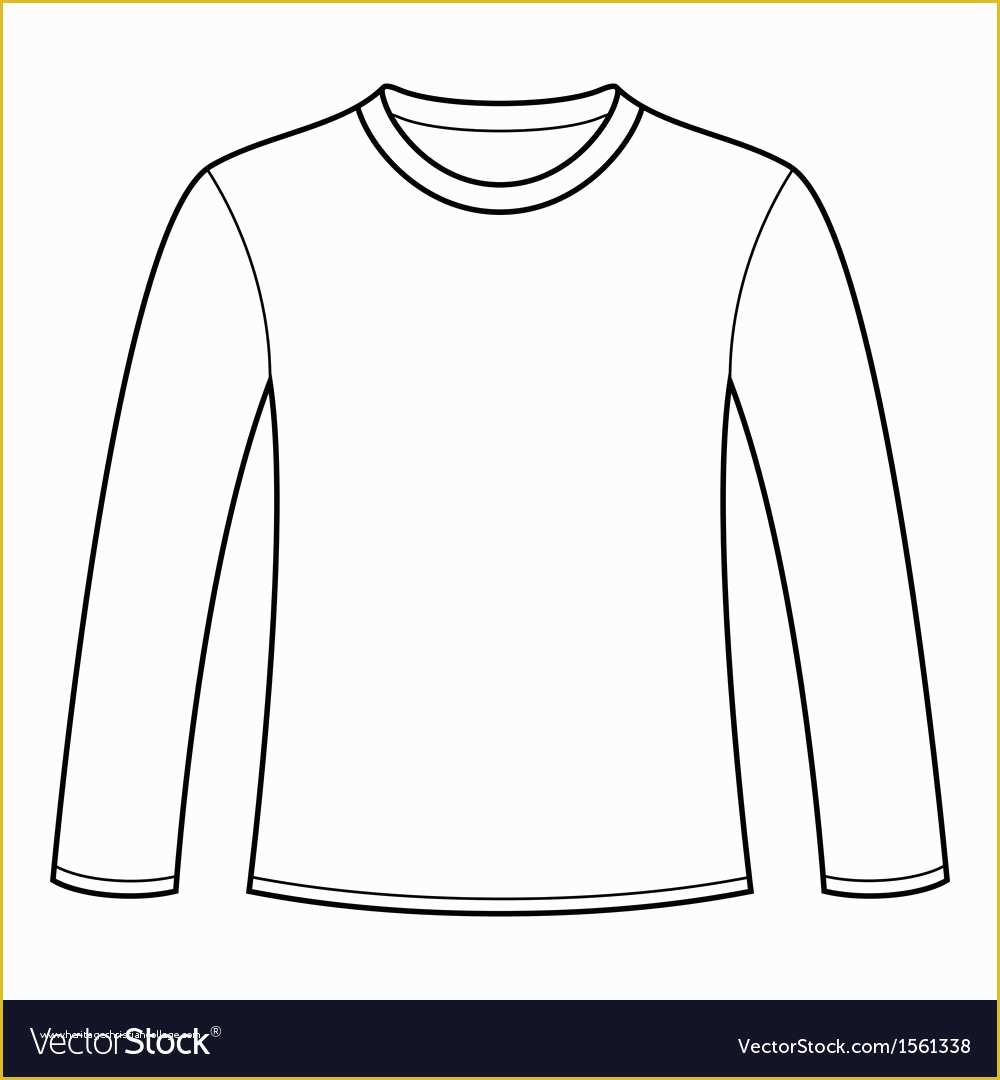 Free Shirt Templates Of Long Sleeved T Shirt Template Royalty Free Vector Image