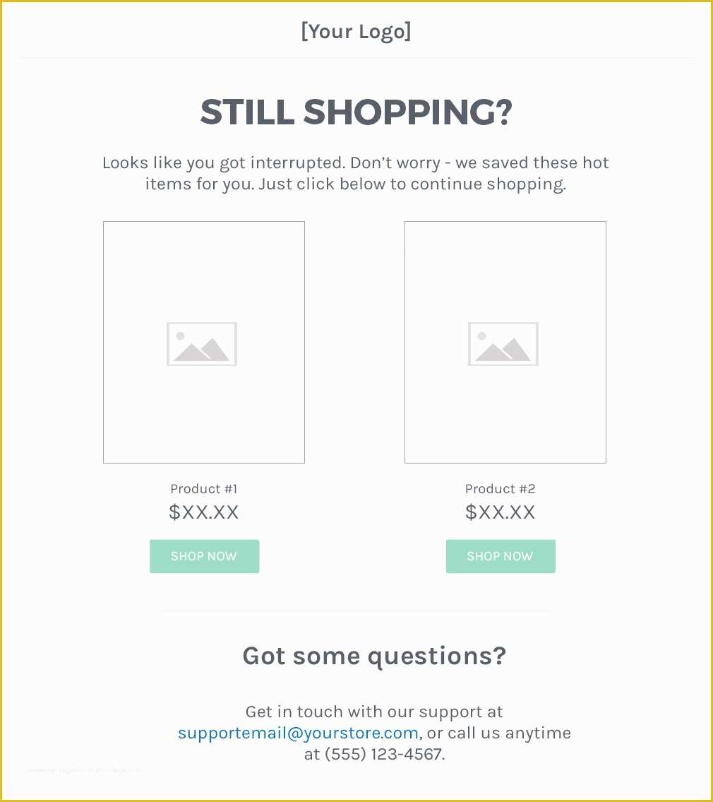 Free Shopify Email Templates Of Shopify Abandoned Cart 3 Examples Winning Back Your Sales