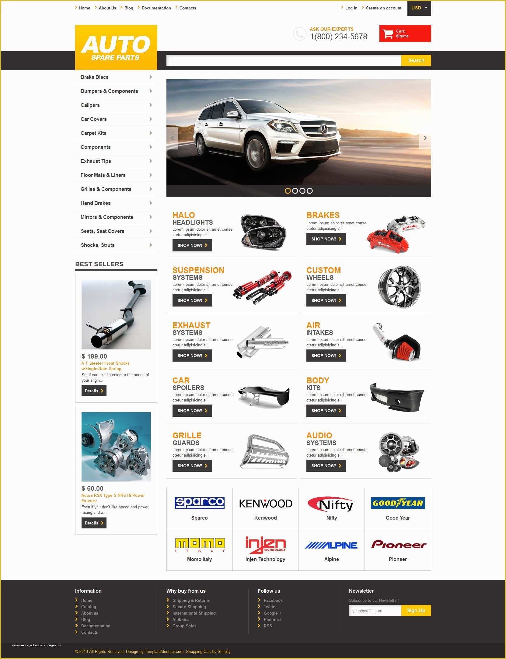 Free Shopify Templates Of Auto Parts Responsive Shopify theme