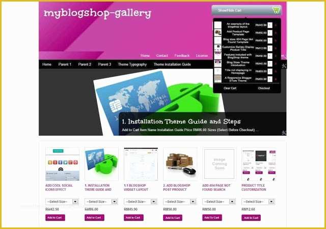 Free Shopping Cart Template for Blogspot Of Ficial My Blogshop Gallery Blogger Template Installation