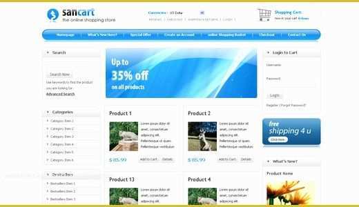 Free Shopping Cart Template for Blogspot Of Sancart HTML Shopping Cart Template by Settysantu