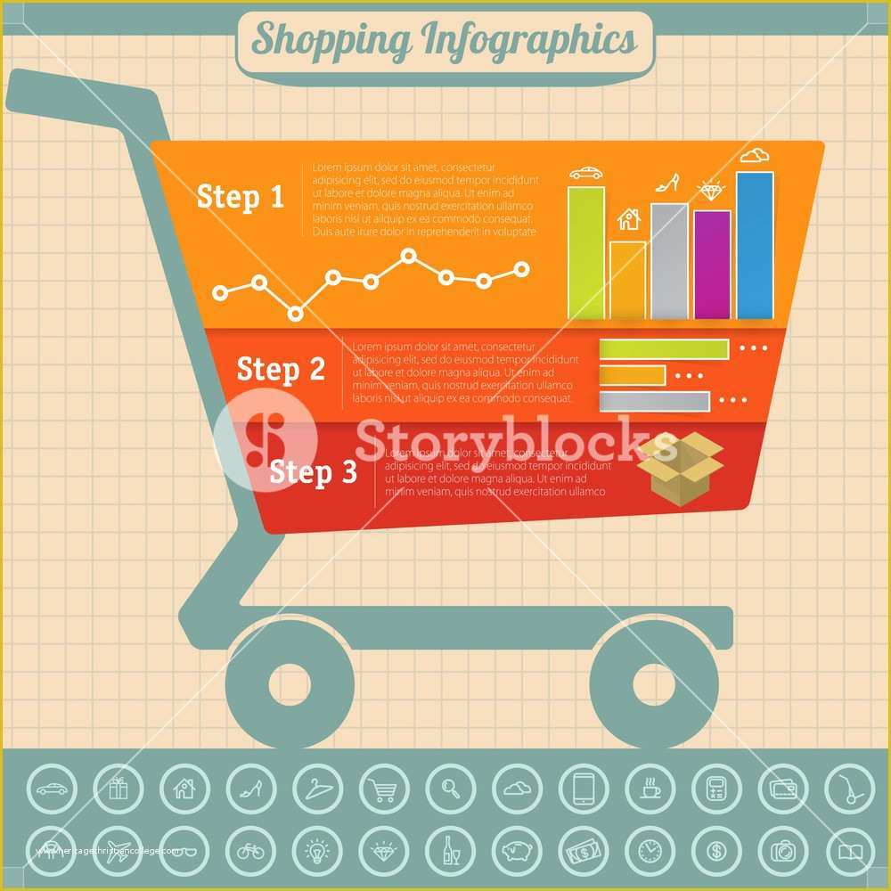 Free Shopping Cart Template for Blogspot Of Shopping Infographic Design Vector Template with