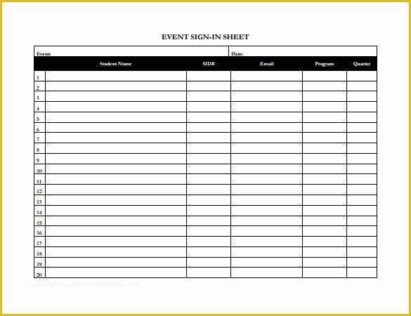 Free Sign In Sheet Template Of 14 Sample event Sign In Sheets