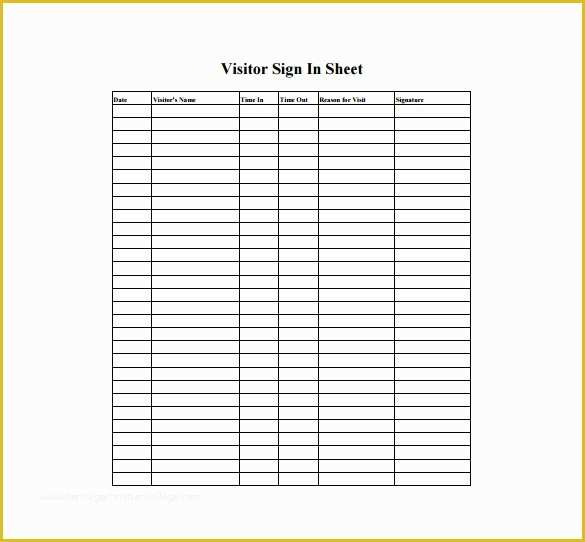 Free Sign In Sheet Template Of 18 Sign In Sheet Templates – Free Sample Example format