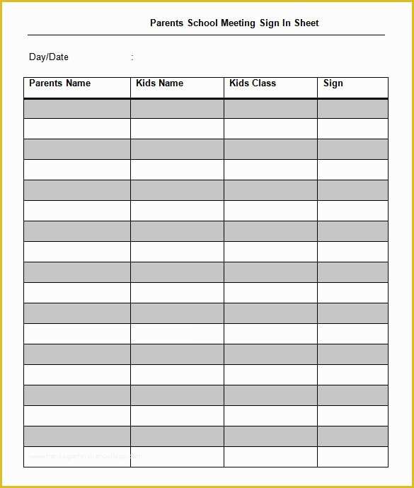 Free Sign In Sheet Template Of 75 Sign In Sheet Templates Doc Pdf