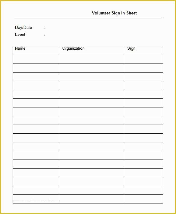 Free Sign In Sheet Template Of 75 Sign In Sheet Templates Doc Pdf