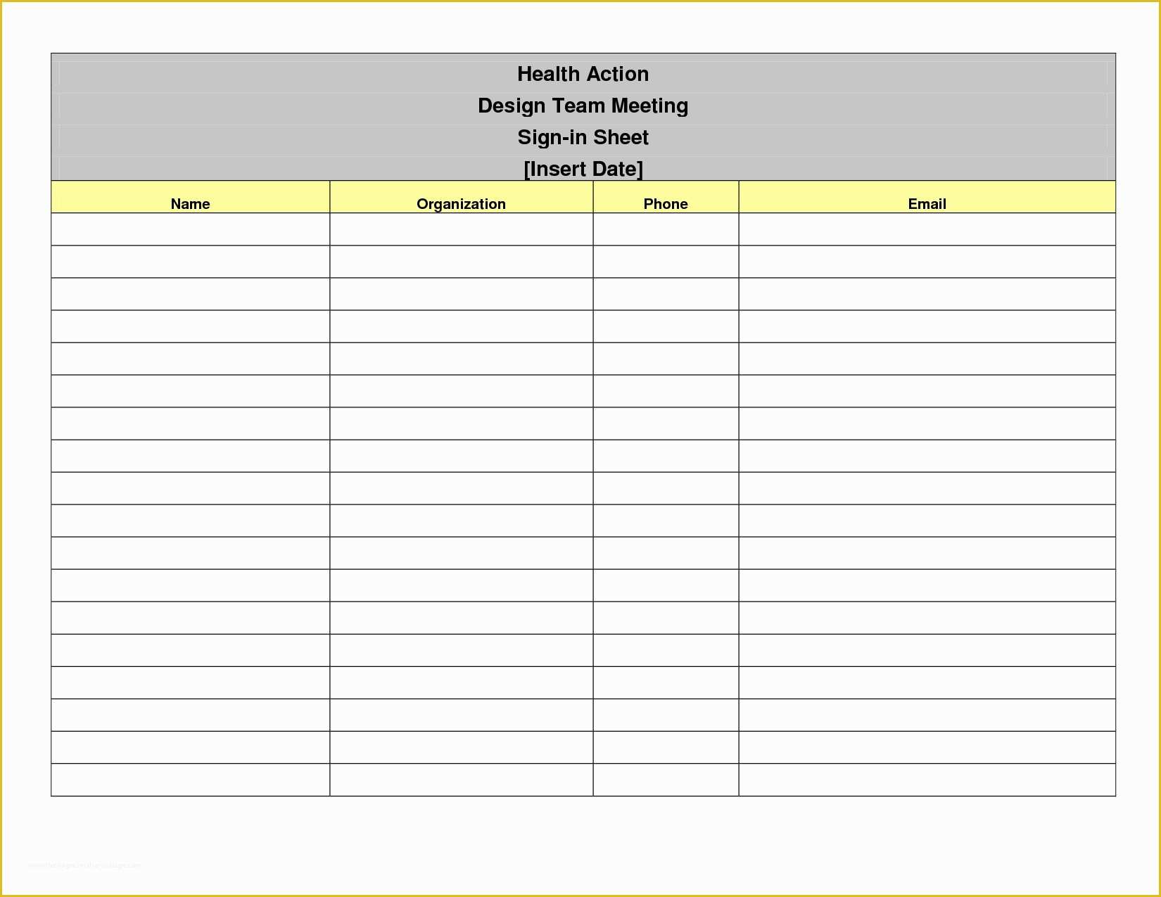 Free Sign In Sheet Template Of Free Printable Sign In Sheet Template