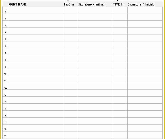 Free Sign In Sheet Template Of Printable Sign In Sheet