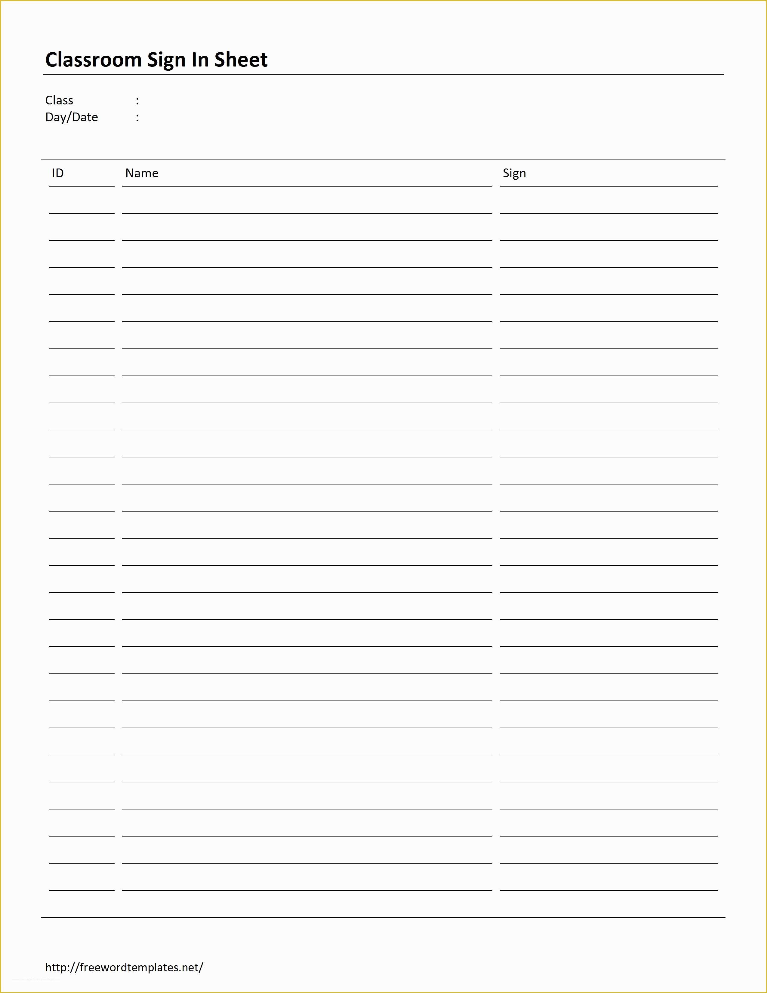 Free Sign In Sheet Template Of Sign In Sheet Template Free