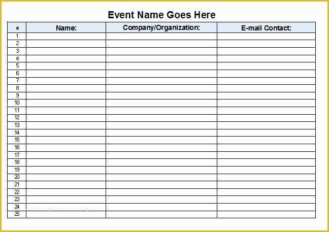 Free Sign In Sheet Template Of Sign In Sheet Template