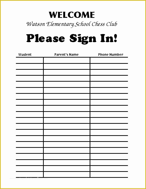 Free Sign In Sheet Template Of Sign In Sheet Template Word