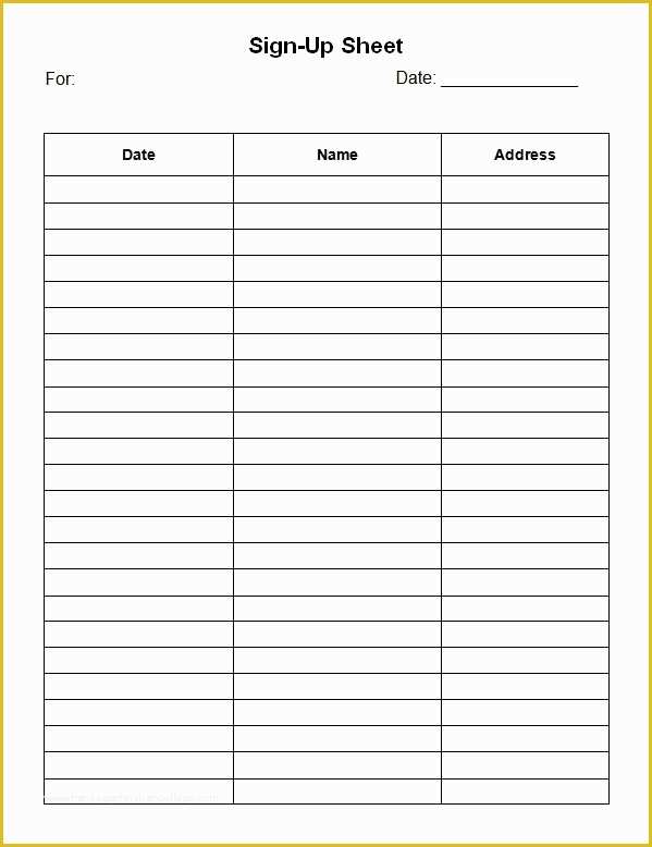 Free Sign In Sheet Template Of Sign Up Sheet Template 7 Free Download for Word Pdf