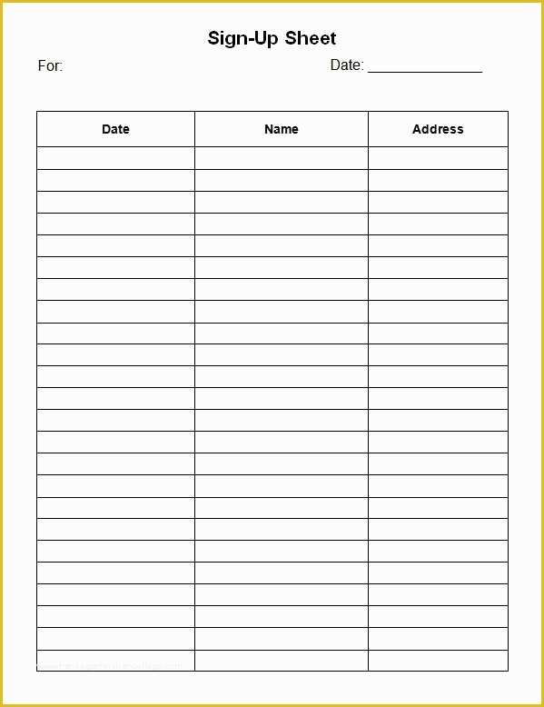Free Sign In Sheet Template Of Sign Up Sheet Template 7 Free Download for Word Pdf