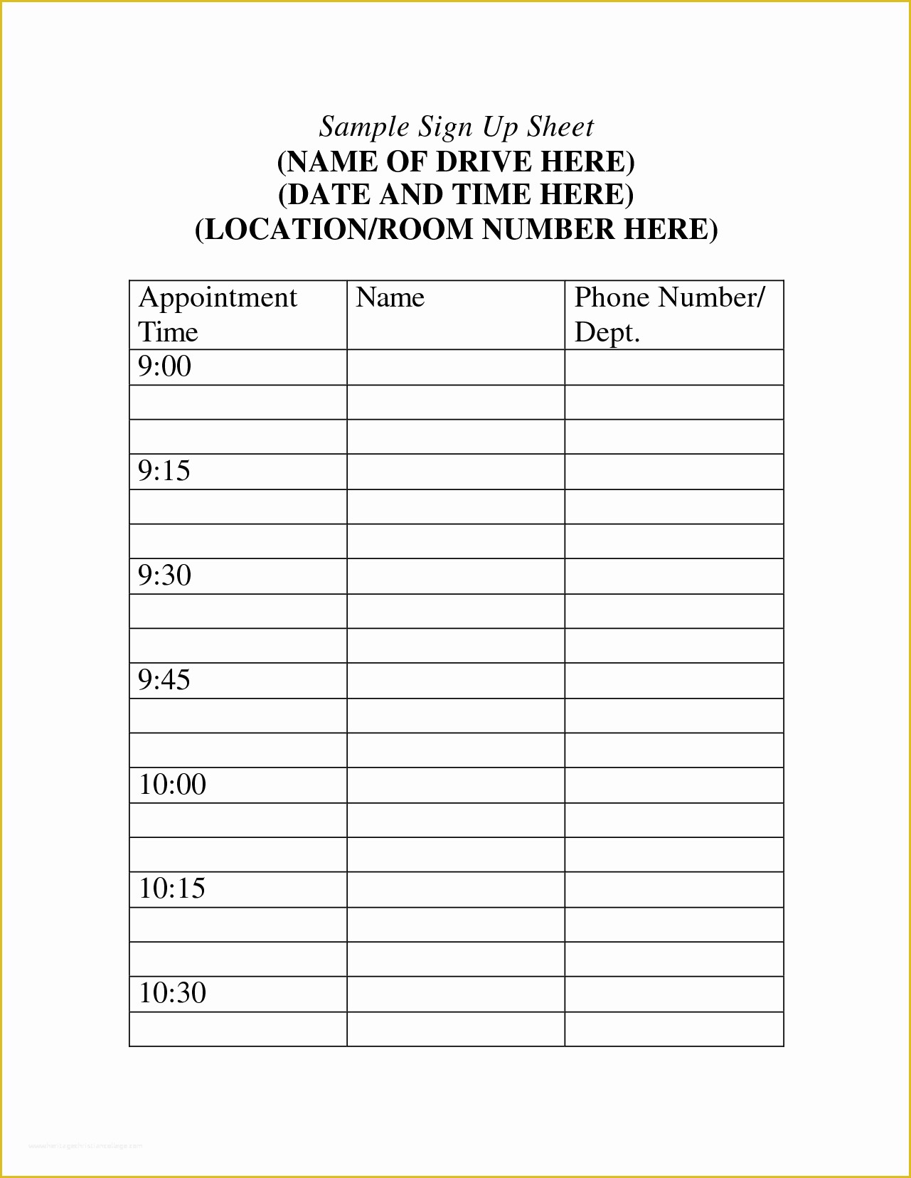 Free Sign Up Sheet Template Of 10 Volunteer Sign Up Sheet Template
