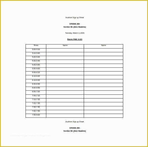 Free Sign Up Sheet Template Of 19 Sign Up Sheet Templates – Free Sample Example format