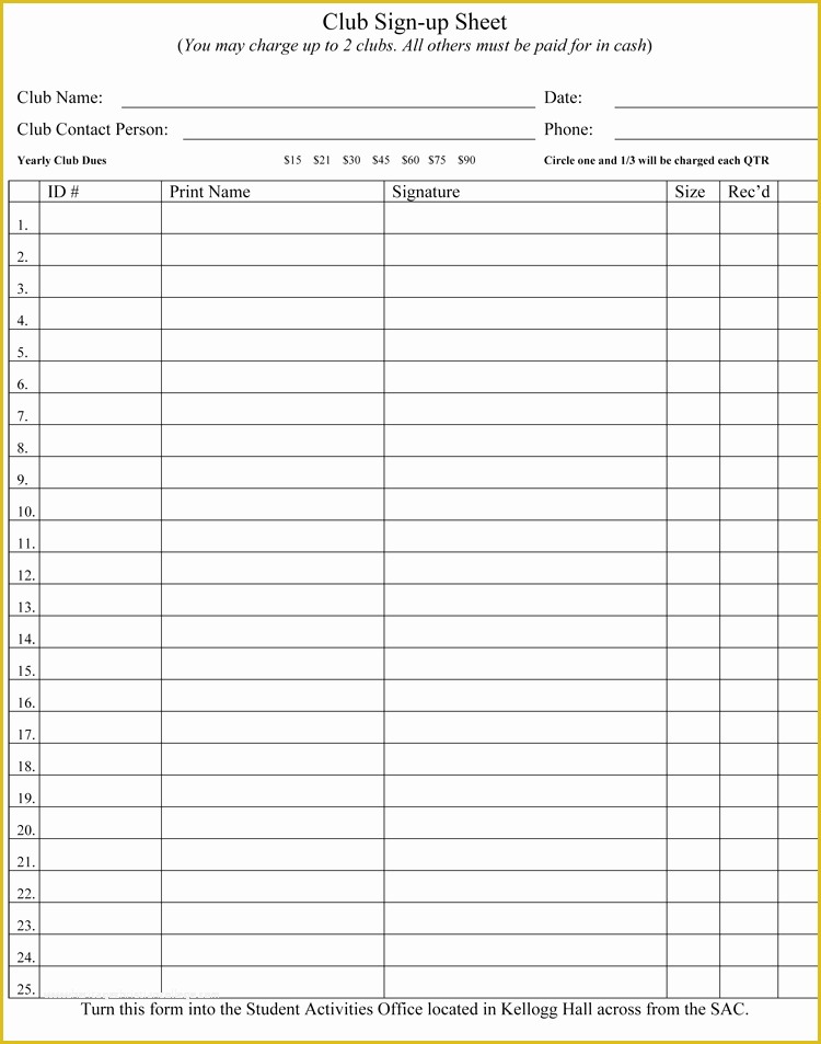 Free Sign Up Sheet Template Of 26 Free Sign Up Sheet Templates Excel & Word