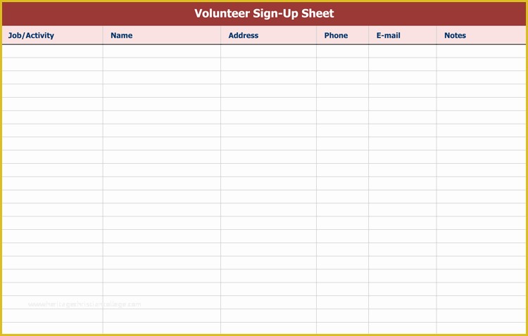 Free Sign Up Sheet Template Of 26 Free Sign Up Sheet Templates Excel & Word