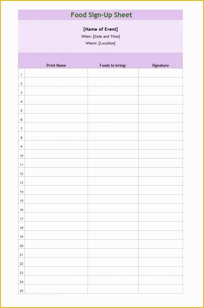 Free Sign Up Sheet Template Of 40 Sign Up Sheet Sign In Sheet Templates Word & Excel