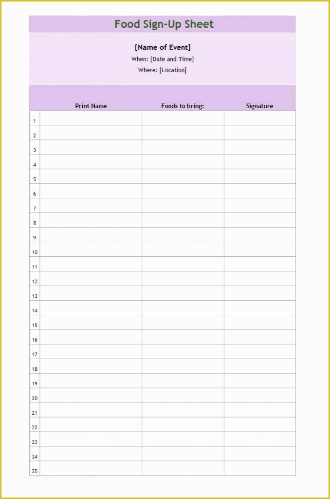 Free Sign Up Sheet Template Of 40 Sign Up Sheet Sign In Sheet Templates Word &amp; Excel