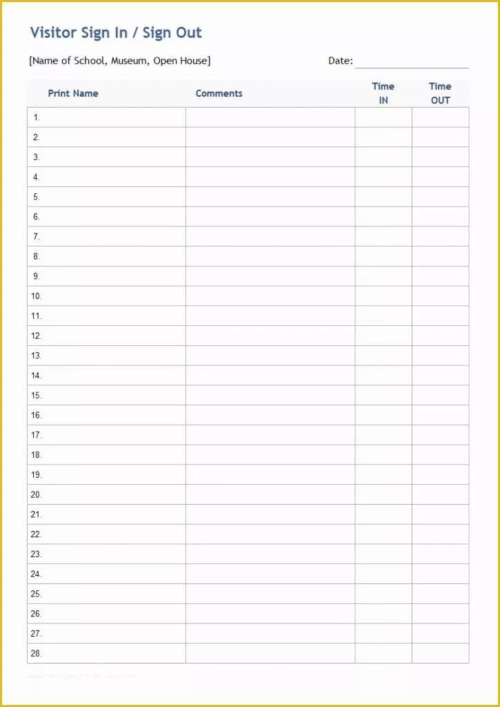 Free Sign Up Sheet Template Of 40 Sign Up Sheet Sign In Sheet Templates Word & Excel