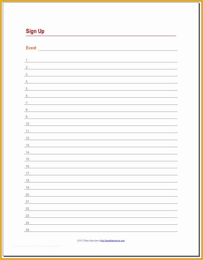 Free Sign Up Sheet Template Of 7 Sign Up Sheet Templatereference Letters Words
