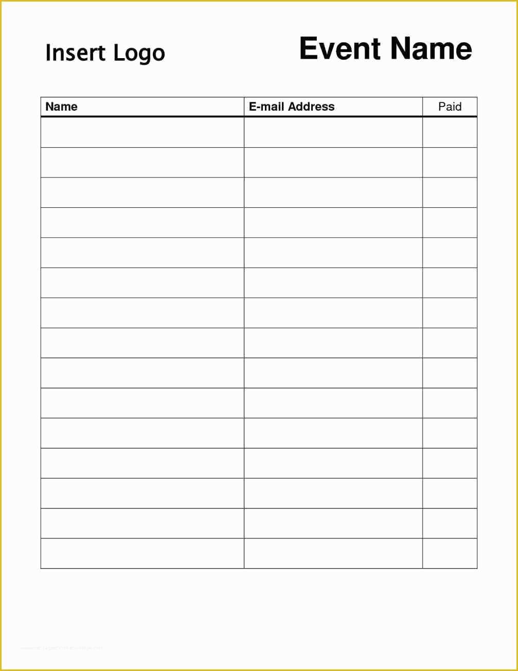 Free Sign Up Sheet Template Of Can Use for with Sign Up Sheet Template Word Sample Signup