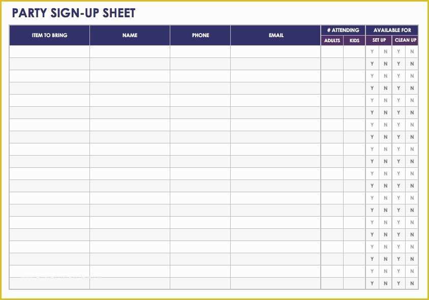 Free Sign Up Sheet Template Of Free Sign In and Sign Up Sheet Templates