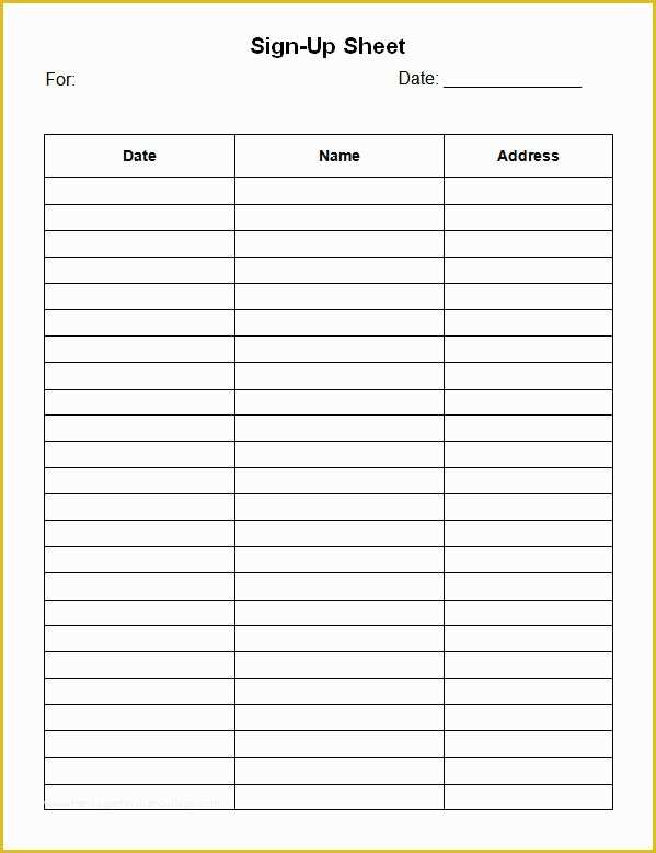 Free Sign Up Sheet Template Of Sign Up Sheet Template 13 Download Free Documents In