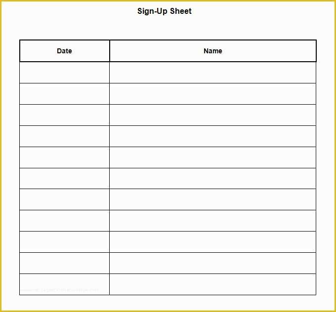 Free Sign Up Sheet Template Of Sign Up Sheets 58 Free Word Excel Pdf Documents