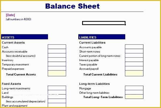 Free Simple Balance Sheet Template Of 10 Excel Balance Sheet Template Free Exceltemplates
