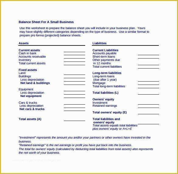 Free Simple Balance Sheet Template Of Balance Sheet Templates 12 Free Sample Example format