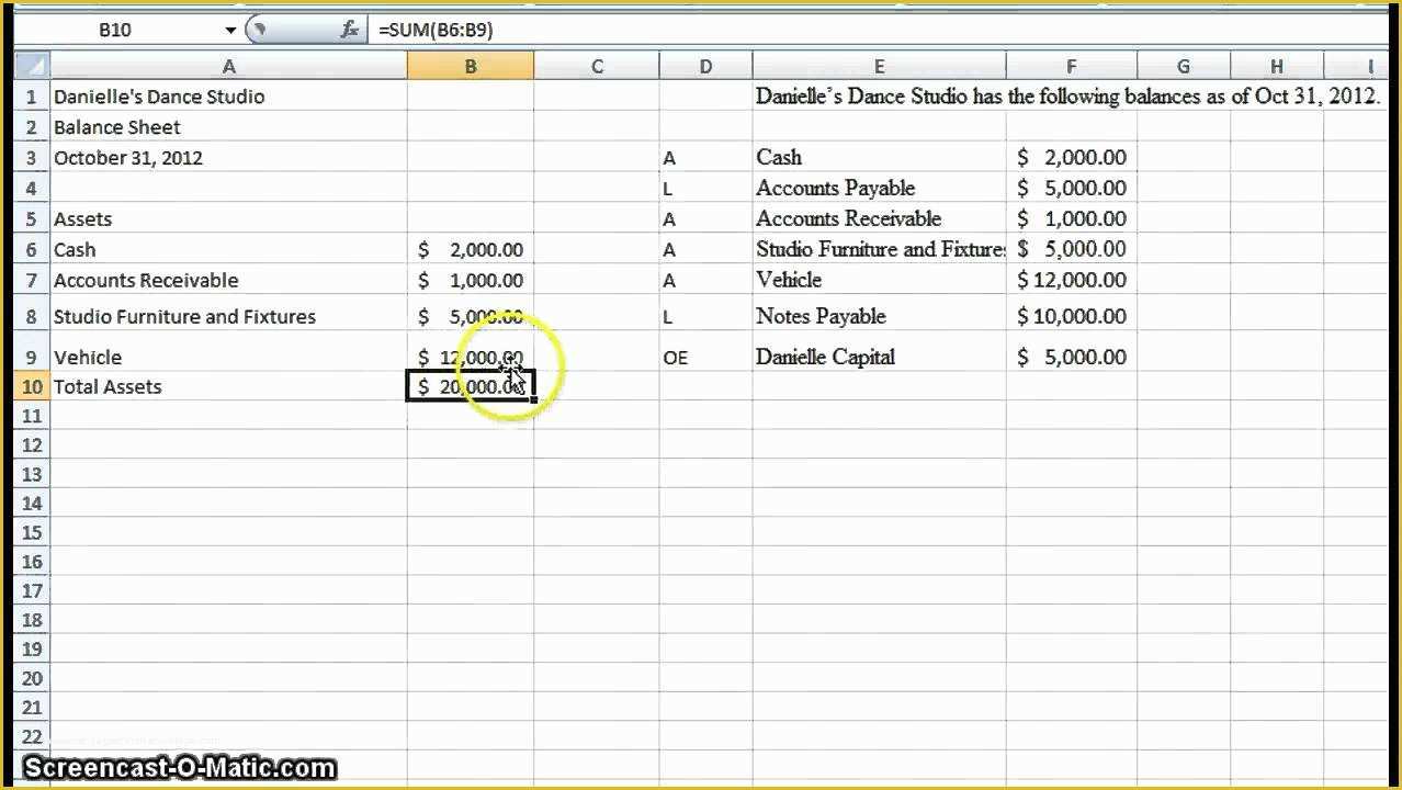 Free Simple Balance Sheet Template Of Create A Simple Balance Sheet