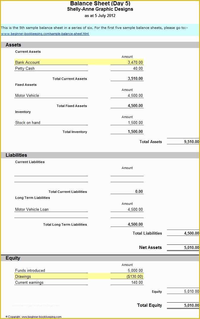 Free Simple Balance Sheet Template Of Sample Balance Sheet