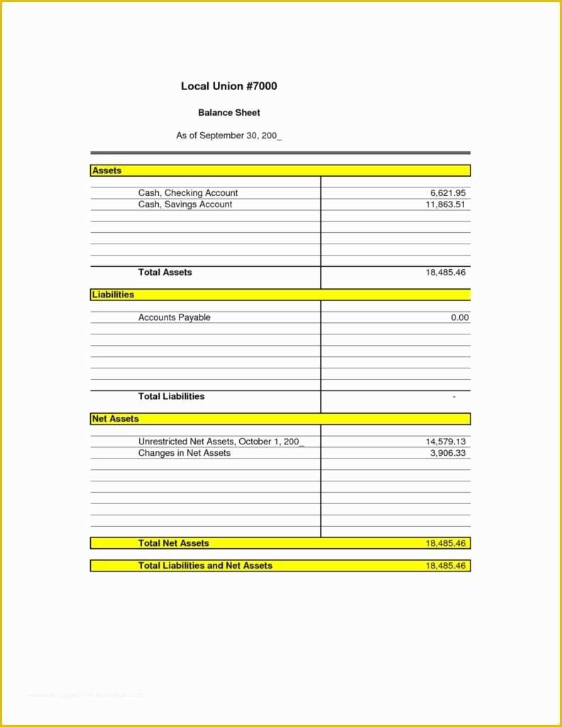 Free Simple Balance Sheet Template Of Simple Balance Sheet Template Free and Example