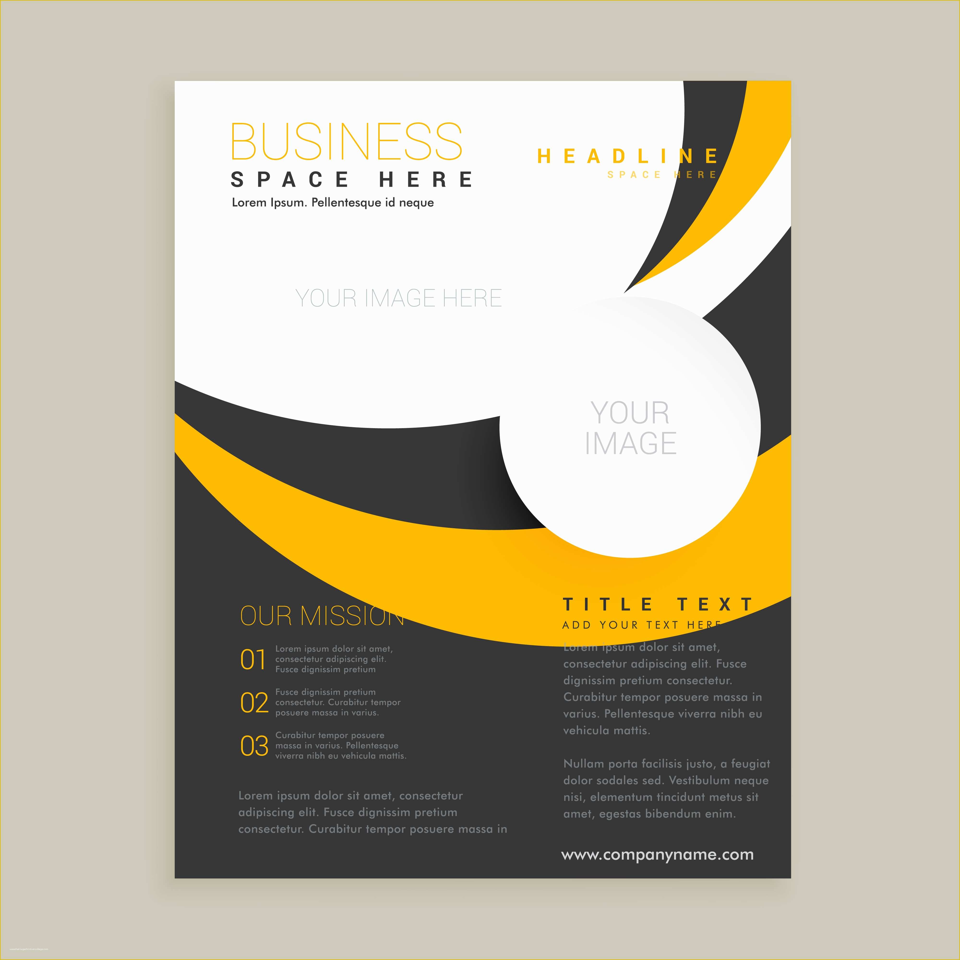 Free Simple Brochure Templates Of Awesome Yellow and Black Business Brochure Design Vector