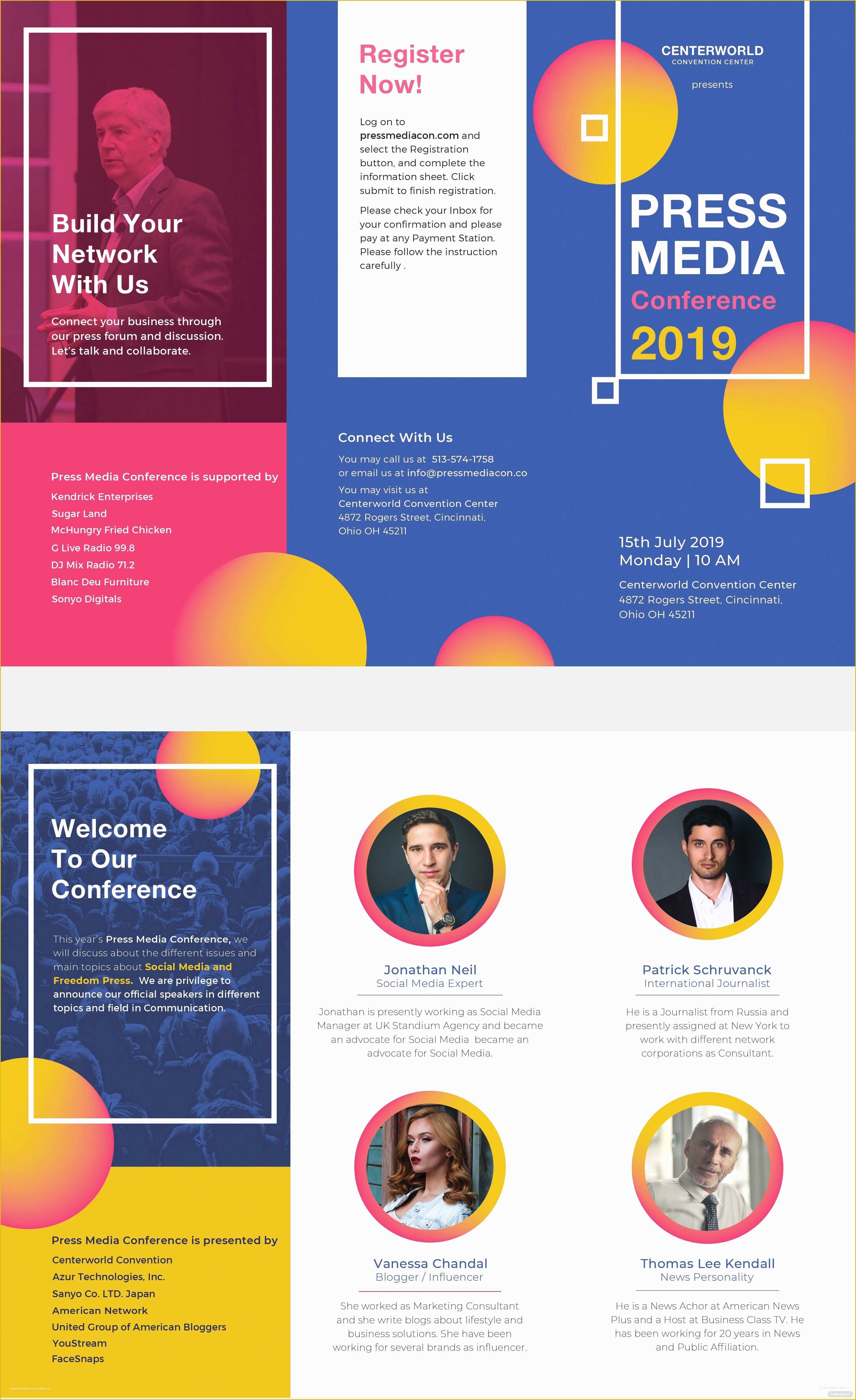 Free Simple Brochure Templates Of Free Conference Brochure Template In Psd Illustrator