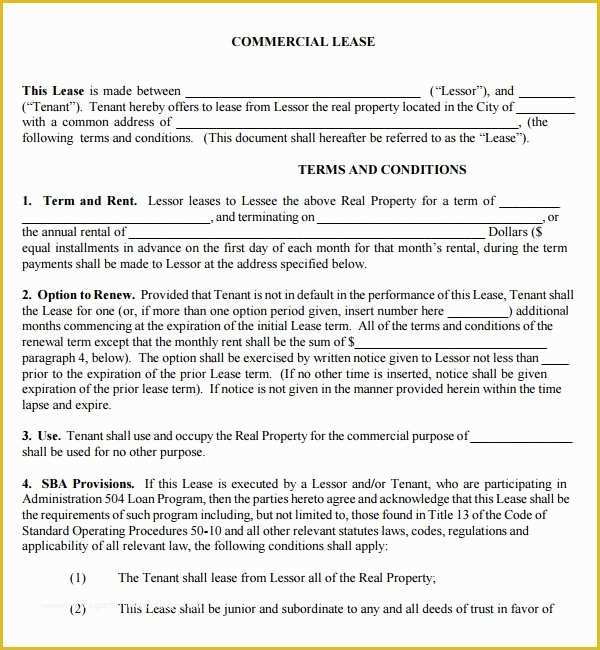 Free Simple Commercial Lease Agreement Template Of 10 Best Of Mercial Lease Agreement Template
