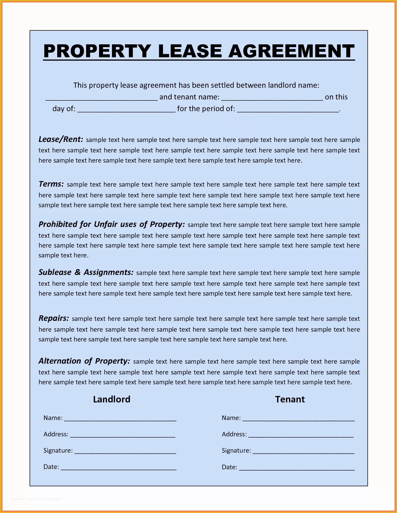 Free Simple Commercial Lease Agreement Template Of 13 Mercial Lease Agreement Template Word