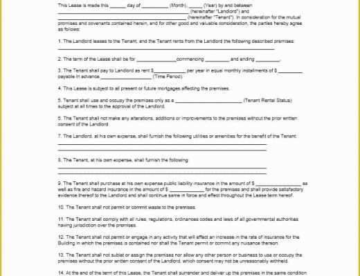 Free Simple Commercial Lease Agreement Template Of 26 Free Mercial Lease Agreement Templates Template Lab