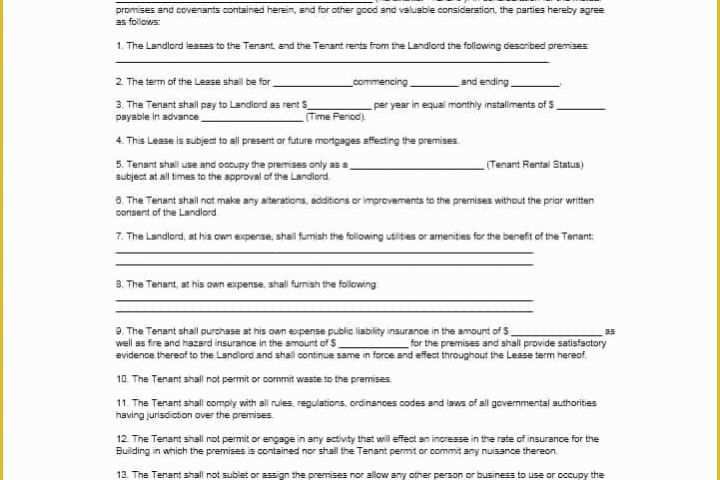 Free Simple Commercial Lease Agreement Template Of 26 Free Mercial Lease Agreement Templates Template Lab