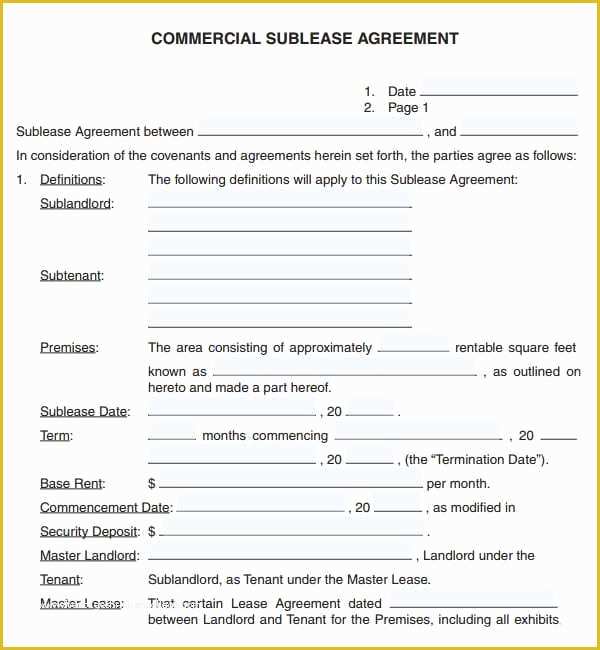 Free Simple Commercial Lease Agreement Template Of 6 Free Mercial Lease Agreement Templates Excel Pdf