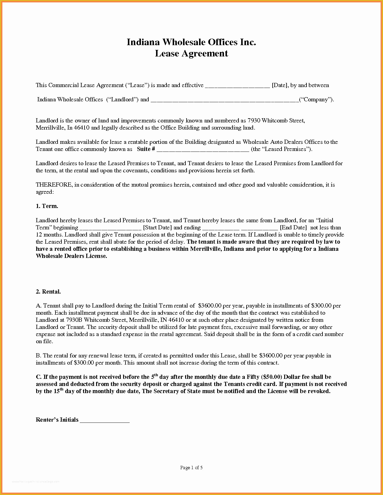 Free Simple Commercial Lease Agreement Template Of 7 Mercial Property Rental Agreement Template