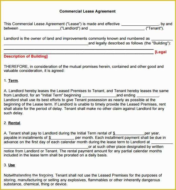 Free Simple Commercial Lease Agreement Template Of Mercial Lease Agreement 7 Free Download for Pdf
