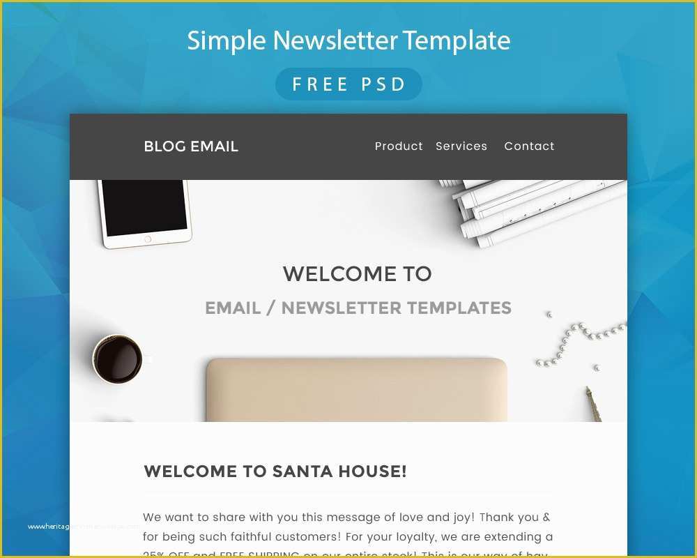 Free Simple Email Template Of Simple Newsletter Template Free Psd Download Download Psd