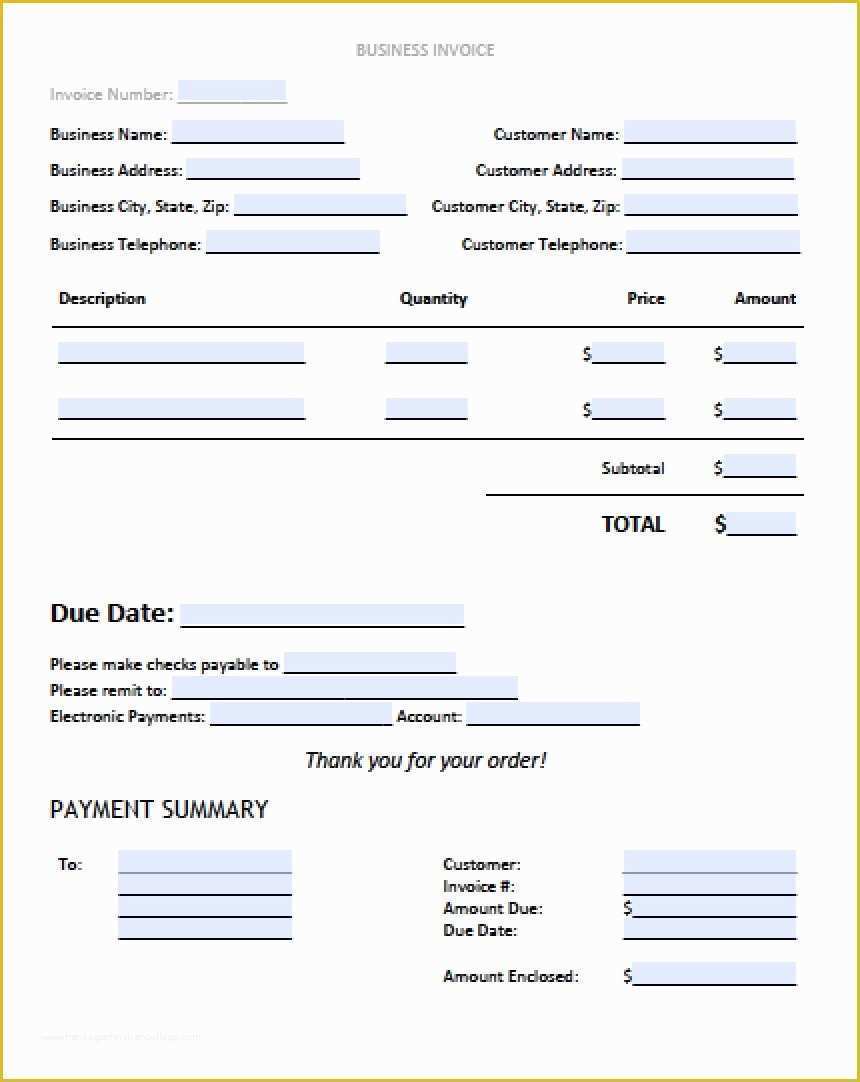 Free Simple Invoice Template Pdf Of Sample Business Invoice Template – Free Printable Business