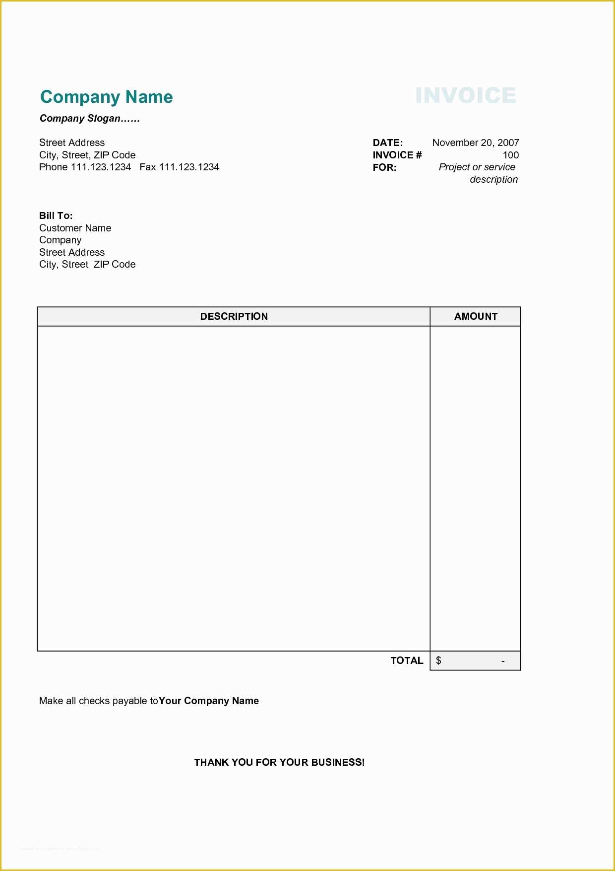 Free Simple Invoice Template Pdf Of Simple Invoice Template Pdf Invoice Template Ideas